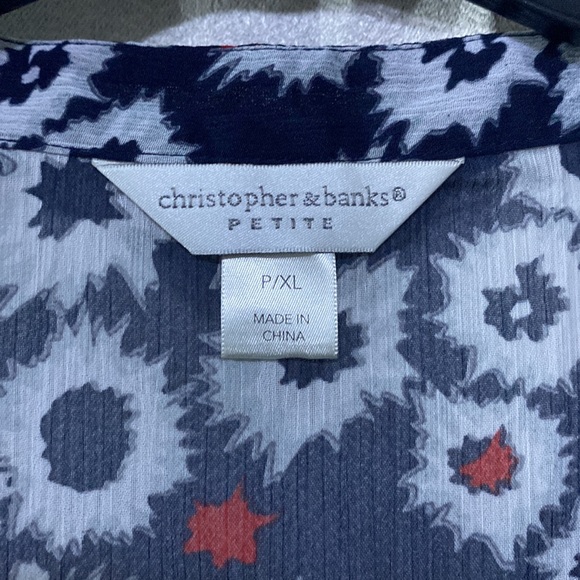 🌻 Christopher & Banks 3/4-sleeve Sheer Top - Picture 7 of 7